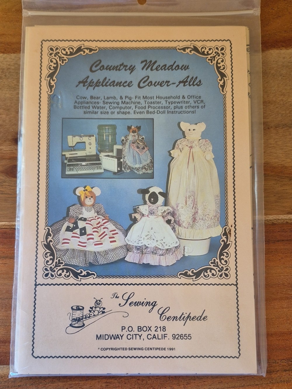 Sewing Centipede Country Meadow Appliance Cover-Alls Craft Pattern